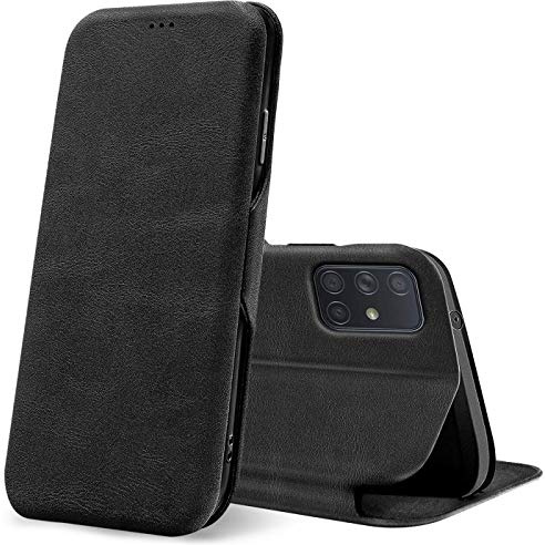 Verco Case per Samsung Galaxy M31s Custodia, Cover a Libro Pelle PU per Samsung M31s Custodia Premio Booklet Protettiva, Nero