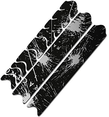AlphaShield Fahrrad Rahmenschutz Kettenstreben Schutz Folie Aufkleber Rahmen Schutz Carbon MTB BMX Lackschutz Folie R161 (08 Racing Silber Metallic)