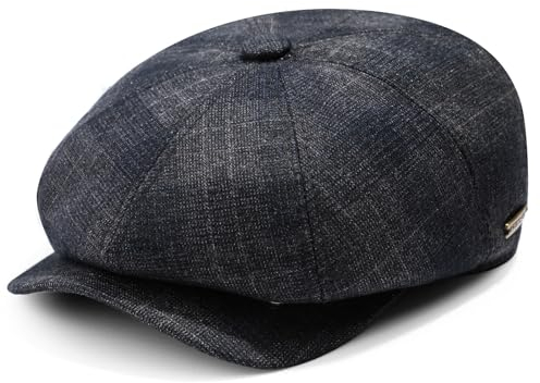Superora Herren Schiebermütze Flatcap Mütze Cap Fischgräten Tweed Newsboy Cap Fischgrät