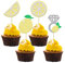 Gyufise 24 Stück Glitzer Zitrone Cupcake Topper Picks Flower Ring Fruit Bridal Shower Cupcake Picks for Wedding Engagement Bridal Shower Bachelorette Party Decoration Supplies