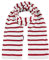 modAS Unisex Bretonischer Schal mit Streifen und uni verschieden Farben - Herrenschal Damenschal Kinderschal 13x120 cm in Weiß-Rot