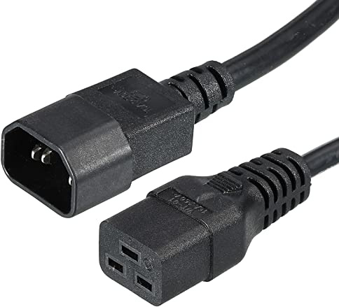 PATIKIL AC Power Cord 3 Prong C14 Male to C19 Female 1.64Ft 250V 10A 16A PDU Cable for Laptop Electronics TV Computer Printer Radio Monitor