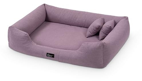 exclusive BED Orthopädisches Hundebett Bruno Grosse Mittelgroße Kleine Hunde - Hundekissen Hundematte aus Aura-Stoff - Memory Foam Kuschelig Langlebig Abriebfest Reißfest (XL, Rosa)