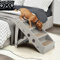 GYMAX Escalier pour Chien en Plastique avec 4 Marches, Rampe d'Escalier Intérieure et Extérieure avec Feutre Confortable et Coussinets Antidérapants, Charge Max 60KG