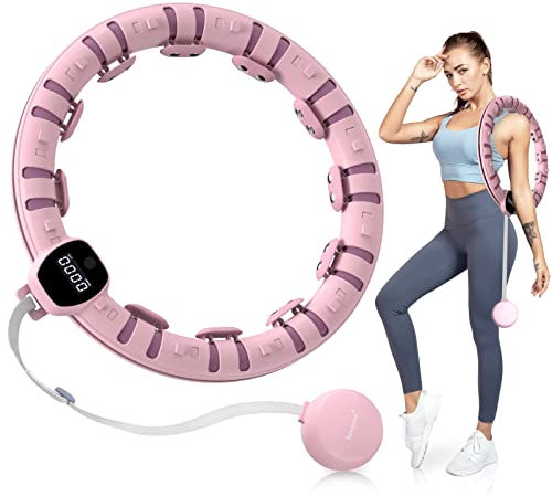 Smart Gewichteter Hoop Reifen Fitnessreifen für Erwachsene, intelligente mit 16 abnehmbaren Knoten für das fettverbrennende Heimtraining von Frauen und Männern.