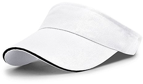 VSUSN Unisex Visor Cap Sonnenhut Einstellbar Sommerhut mit Klettverschluss für Damen und Herren,Weiß
