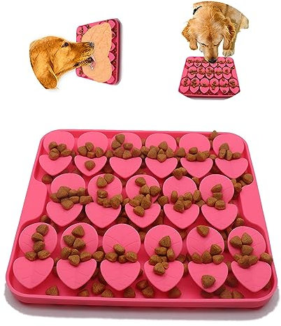 WUBAYI Tappetino per leccare cani e gatti, tappetino da fiuto con ventosa, incoraggia le abilità naturali di foraggiamento (rosso)