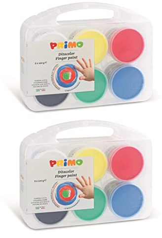 Primo 2 Mehrzweck-Koffer mit 6 Gläsern 100 g Gouache-Fingern 6 Farben