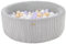 Piscine à balles ronde en velours côtelé avec 200 balles 90 cm (Couleur de la piscine/de balles: gris/blanc, violet, cappuccino)