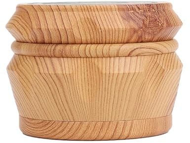 DRAGONPUFF Wood 50mm Herb Grinder Metal Sharp Teeth Large Storage (Light Wood)