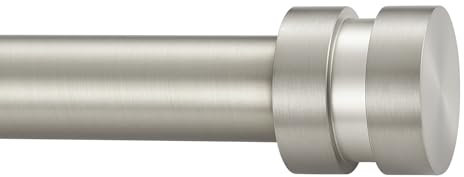 40,6–142,2 cm lange, verstellbare Gardinenstangen aus mattem Nickel, 2,5 cm Durchmesser, Spleißstangen-Set mit Aluminium-Endstücken für Fenster, Türen, Vorhänge