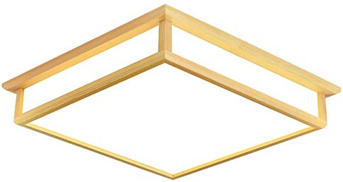 Moderne Deckenleuchte Deckenlampe Massivholz-Deckenleuchte im japanischen Stil, moderne quadratische LED-Deckenleuchte, dimmbare, energiesparende Schrankbeleuchtung for Büro, Wohnzimmer, Arbeitszimmer