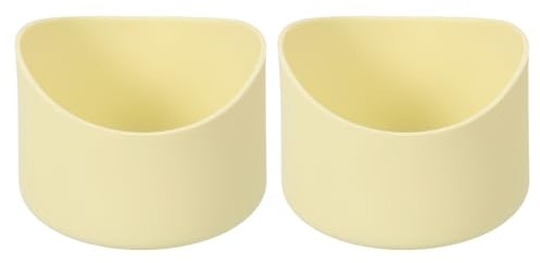 sourcing map 2pcs 7cm Protective Silicone Boot Sleeve for 12-24 oz, Water Bottle Bottom Silicone Anti-Slip Sleeve Cover, Irregular Shape Cup Accessories, Light Yellow