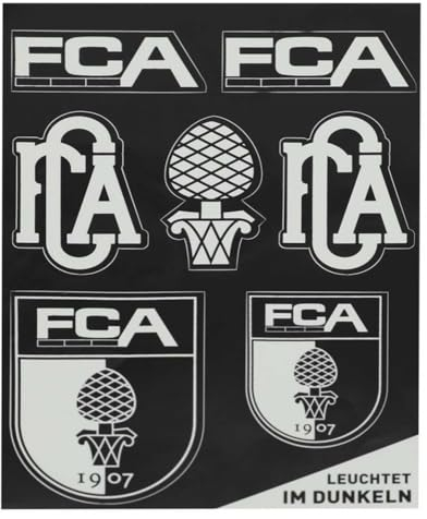 FC Augsburg Aufkleberbogen Nachtleuchtend 7-teilig Sticker Aufkleberkarte FCA