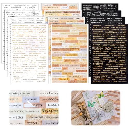 Sticker Sprüche-12 Sheets Scrapbook Zubehör Set(3 Seiten Bronzing Scrapbook Stickers)Bullet Journal Zubehör Für Bullet Journal Scrapbook