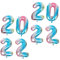 KOMBIUDA 2 Sätze 2022 Neujahr Ballons Aluminium Film Ballon Dekorative Zahl Ballon