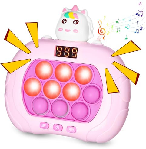SinLaw Console de Jeu Fast Push Bubbles,Quick Pop Game,Jeu Pop Puzzle de Light Bouton,Jeu Pop it Électronique,Jouet Anti-Stress,Cadeau pour Garçons,Filles,Adolescents
