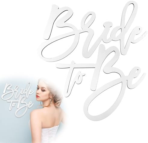 Bride To Be Sign, Wooden Bridal Shower Sign Wood Bride To Be Decorations for Bridal Shower Bachelorette Party Engagement Wedding (White)