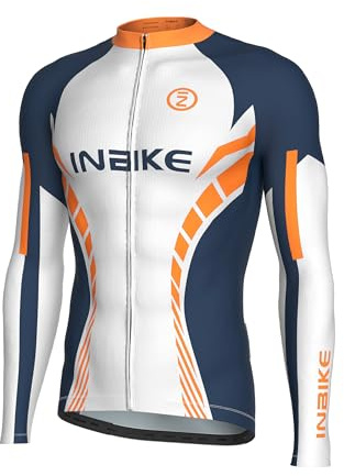 INBIKE Radtrikot Herren Langarm Fahrradtrikot MTB Rennrad Trikot Atmungsaktiv Schnell Trocknend für Radfahren Outdoor M