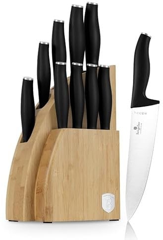 Berlinger Haus Messerset mit Ständer BAMBOO 10 Stück Matte Black Collection BH-2979