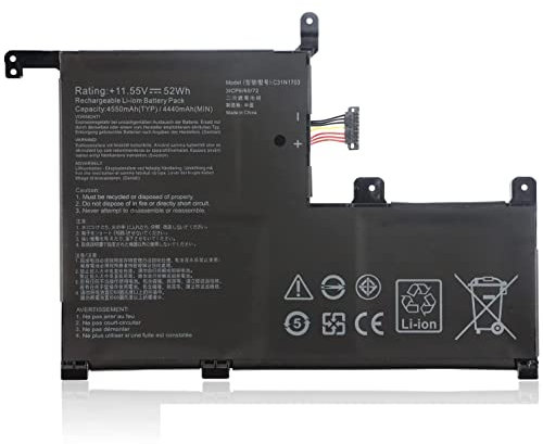 JCEQNVWL C31N1703 Laptop Battery Compatible for ASUS Zenbook Flip UX561UA UX561UN Q505UA Q525UA Q525UA-BI7T9 Q505UA-BI5T7 Series Notebook 3ICP6/60/72 0B200-02650100 11.55V 52Wh 4550mAh