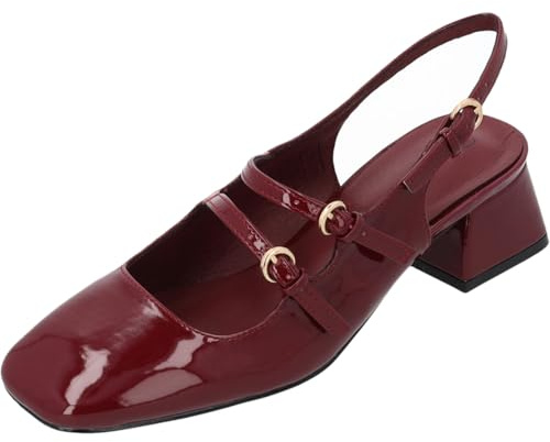 Palado Pumps Damen Guhala - Elegante Stöckelschuhe mit bequemen Blockabsatz - modische Schuhe mit Absatz - Sommerschuhe Bordeaux UK6 - EU39