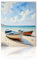 Toile murale – Impression sur toile de plage bleue et blanche – Impression sur toile de bord de mer – Décoration d'intérieur pour salle de bain, salon, chambre à coucher – Sans cadre – 40 x 60 cm