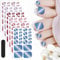 JSRQT 6Pcs Glitter Toe Nail Stickers, Full Cat Eye Toenail Polish Stickers Decals, Self-Adhesive Gel Tips Toenail Strips Wraps, for Women Girls DIY Manicure Feet