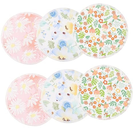 UTHCLO Coppette Assorbilatte Lavabili e Riutilizzabili Per L'allattamento Maternità, Traspiranti in Fibra Di Bambù Protezione Anti-perdite, Confezione Da 6 Pezzi