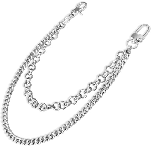 Kehierr Hosenkette für Herren Damen, Edelstahl Geldbörsenkette | 23 Zoll Schlüsselkette,Heavy Duty Biker Belt Chain und Trouser Chain