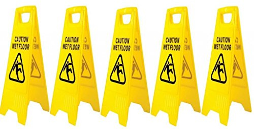 Wet Floor Schild A Frame – Warnschild Caution Wet Warning Sign (5 Stück) – Warnschild mit hoher Sichtbarkeit für den Innen- und Außenbereich