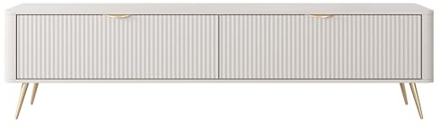 AXLIVING Eleganter TV Lowboard modern beige Vespasia 200 2D – 200 cm