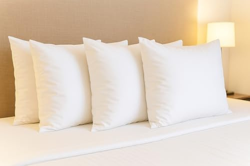 4er Set Kissenbezüge Weiß Hotelverschluss – 100% Baumwolle Linon – Kochfest bis 95° – für Dekokissen, Kopfkissen, Sitzkissen – Made in Europe (35 x 25 cm, 4 Stück)