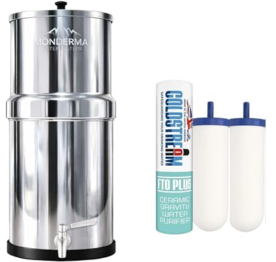 Monderma Travel 5.6L - système de filtration d'eau avec 2 cartouches filtrantes FTO+