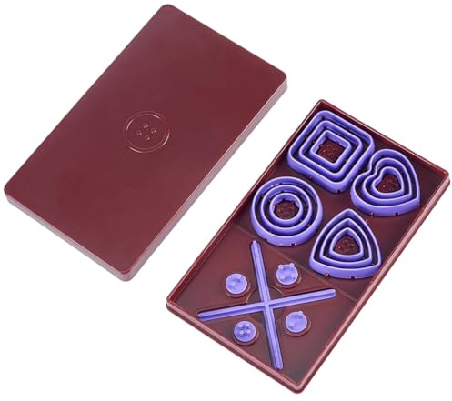craspire Knöpfe Set Aus Polymer Clay Inklusive Knopfabdeckungen Werkzeugset Lila ABS Kunststoff Ring Quadrat Dreieck Herz Kreuz Zentrierte Symmetrische Druckknöpfe Box Werkzeugset Zum Nähen