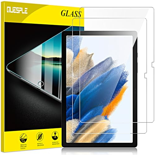 QUESPLE Panzerglas Schutzfolie für Samsung Galaxy Tab A8 10,5 Zoll [2 Stück], 9H Härte, Anti-Kratzer, Einfache Installation Gehärtetem Glas Displayschutz für Samsung Galaxy Tab A8 2022