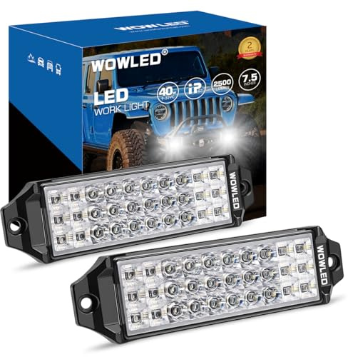 WOWLED 2er-Pack LED-Lichtleisten für die Einbaumontage, 12 V, 24 V, SlimLED-Arbeitsleuchte für Offroad-Lkw, Allradfahrzeuge, ATV, UTE, Wohnmobile und Pickups
