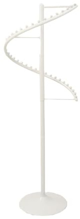 Cozyel 360° Drehbar Kleiderständer, 180cm Spiral-Kleiderständer, Freistehender Kleiderstange, Metall Standkleiderstände, Multifunktional Garderobenständer für Schlafzimmer, Wohnzimmer, Geschäfte, Weiß