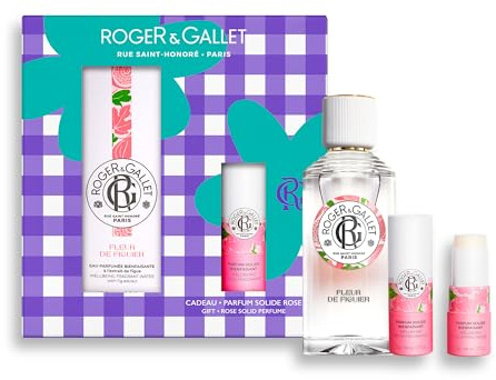 RogerGallet - Coffret Femme Fleur de Figuier et Rose - Eau de Parfum Relaxante et Parfum Solide - Avec Notes de Figue, Muscs et de Pamplemousse - Effet Bienfaisant - Edition Cadeau Fête des Mères
