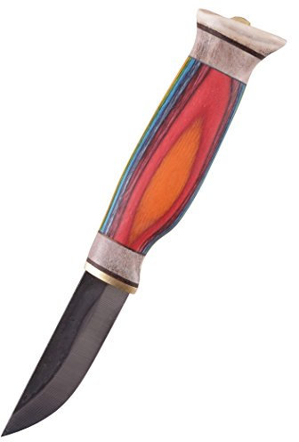 Finnenmesser - Wood-Jewel - 23RT Northern Lights Messer mit Scheide - Outdoor Jagdmesser