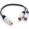 Cavo splitter a Y RCA, da 1 terminale RCA femmina a 2 terminali RCA maschio, per amplificatore audio e subwoofer, 25 cm