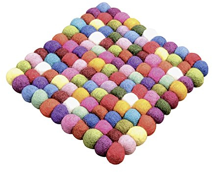 RA Naturstyle FAC 80.2 Untersetzer aus Filzkugeln, handgefertigt, 20 x 20 cm, bunt (1 Stück)
