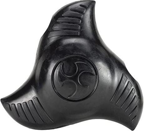 PetSafe Squeak ‘n Treat Ninja Star Hundekauspielzeug, Snackspender aus Naturkautschuk mit Quietschgeräuschen, Größe L, Schwarz