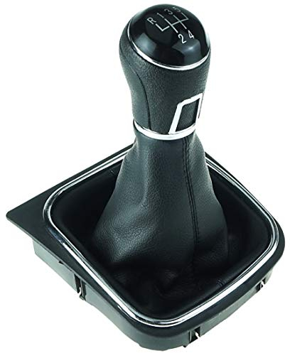 Do!LED Schaltknauf Schaltsack Schaltmanschette Rahmen 5 Gang schwarze Naht