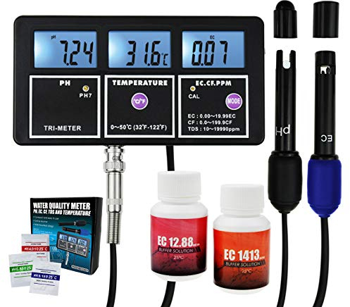 Passez la souris sur l'image pour zoomer Multi-paramètres De Qualité De L'eau 5-en-1 PH EC CF TDS (ppm) Testeur