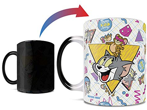 Tom and Jerry - Retro - Morphing Mugs Heat Sensitive Mug - Ceramic Color Changing Heat Reveal Coffee Tea Mug - by Trend Setters Ltd.