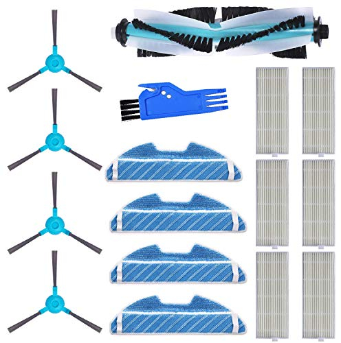 MIRTUX Kit de recambios para Conga 1390 - Incluye Rodillos Centrales, Cepillos Laterales, Filtros, Mopas - Recambios para Conga de Calidad - Accesorios Conga de Alta Eficiencia - Repuestos para Conga