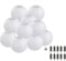 FullBerg 10er 30cm weiß Papierlaterne Lampions mit 10er Warmweiße Mini LED-Ballons Lichter, rund Lampenschirm Hochtzeit Party Dekoration Papierlampen 12