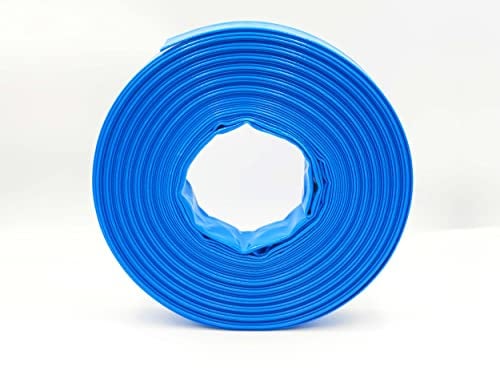 Tubo piatto in PVC – Tubo da costruzione – Tubo industriale – Sicurezza 3:1 – Blu – Diametro interno: 32 mm | 1 1/4 pollici | Lunghezza: 30 m