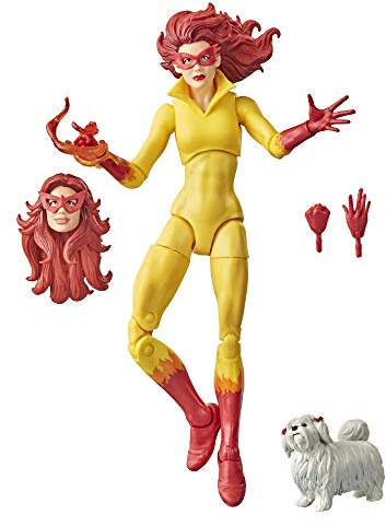 X-Men Hasbro Marvel Legends Series Avengers 15 cm große Marvel‘s Firestar mit Hund Action-Figur und 6 Accessoires für Kids ab 4 Jahren, F02125L0